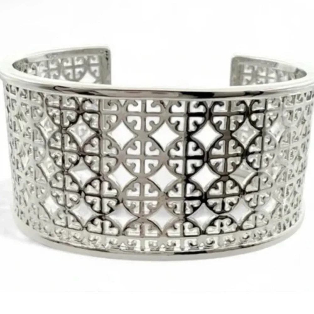 Tory Burch • Miller T Cuff Bangle Silver NWT $198